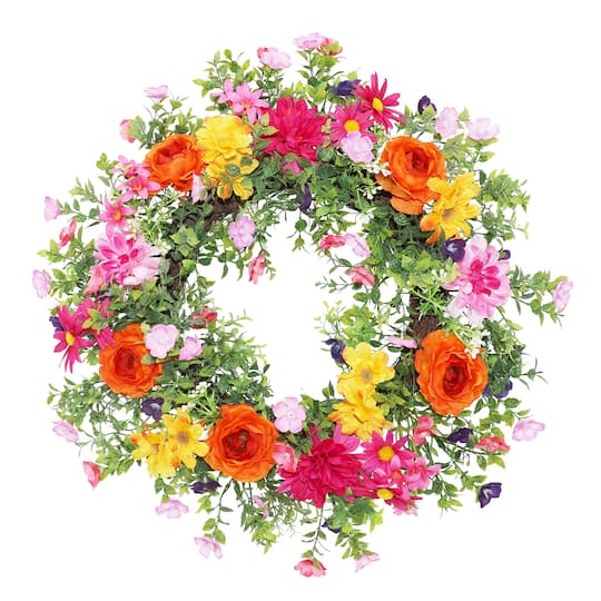 24&#x22; Boxwood &#x26; Wild Blossoms Wreath by Ashland&#xAE;